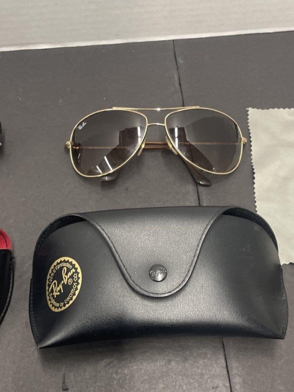Ray-Ban Gold Frame Sunglasses with Brown Lenses
